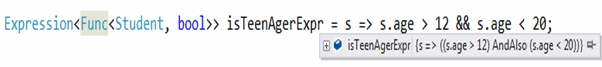 ExpressionTree in debug mode