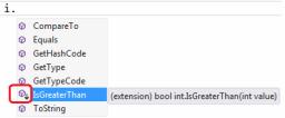 Extension Method Symbol in visual studio intellisense