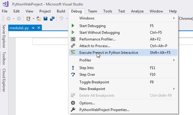 Execute Python Shell in Visual Studio