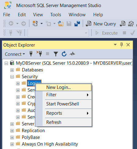 SQL Server Authentication image.