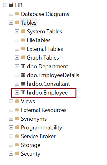 Database Schema in SQL Server